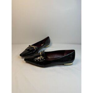 Franco Sarto Rina Womens SIze 7.5M  Black Patent Leather Slip-on Loafer Dressy
